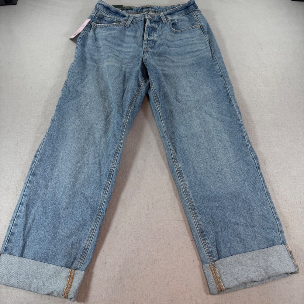 Wild Fable High Rise Straight Leg Jeans Womens 10 Medium Wash Cuffed
